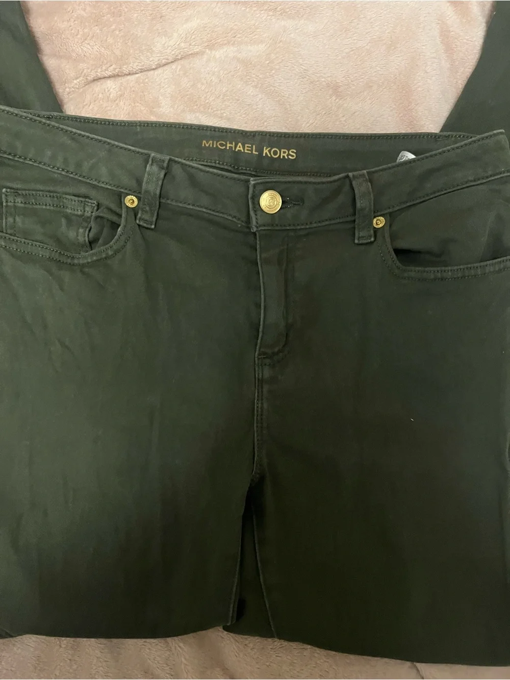 Michael Kors Izzy Skinny Forest Olive Green Skinny Jeans